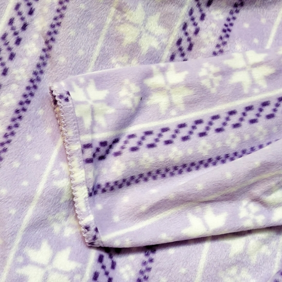 Adonna Purple and White Striped Fleece Long Sleeve Nightgown Women's Size 3X - Picture 9 of 10